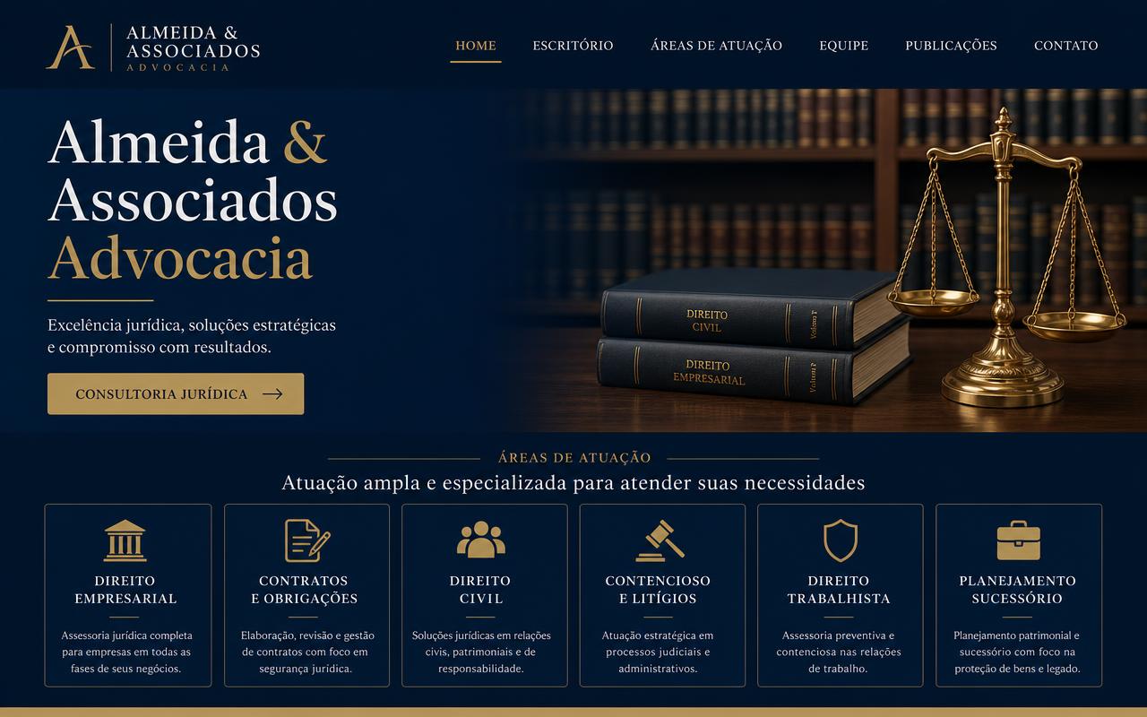 Exemplo demonstrativo de site para Escritório de Advocacia