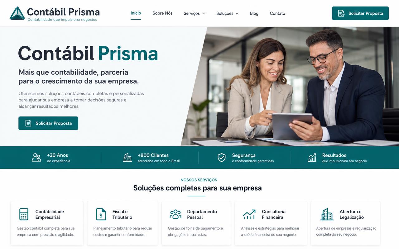 Exemplo demonstrativo de site para Escritório de Contabilidade